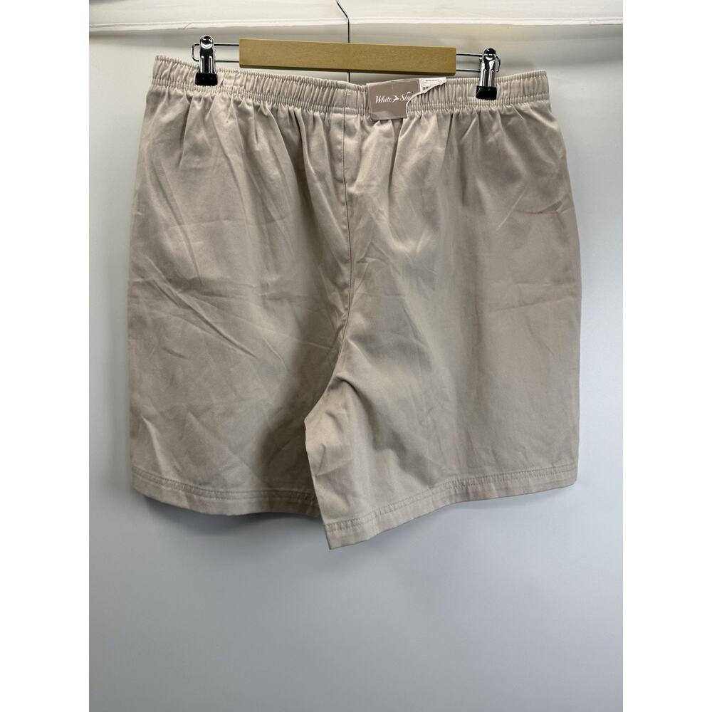 White Stag Women XL Beige Pull On Shorts Elastic Waist Casual Cotton NWOT Flawed - Picture 2 of 8